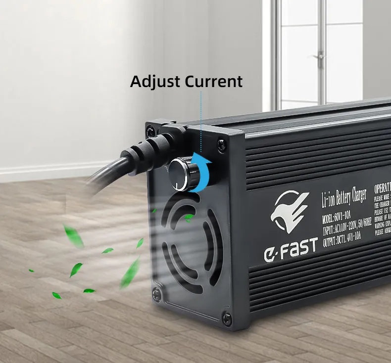 Carregador Automático de Bateria para Triciclo Elétrico de Lítio e Carro de Golfe 36V 48V 60V 72V Carregador de Bateria para Bateria de Lítio