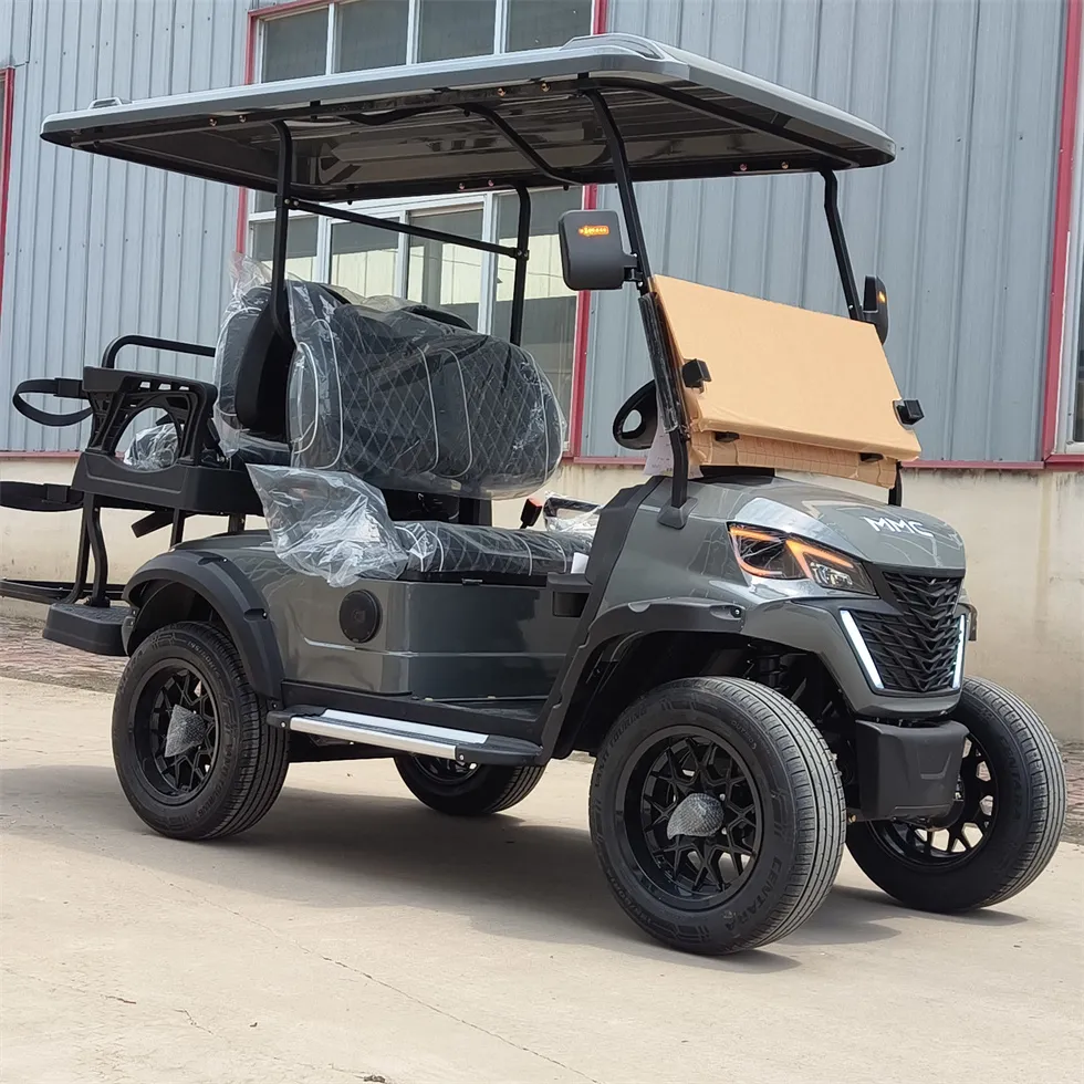 Carrinho de Golfe Elétrico Club Car com Quatro Rodas Levantadas para Caça Off Road com Bateria de Lítio 4 Lugares
