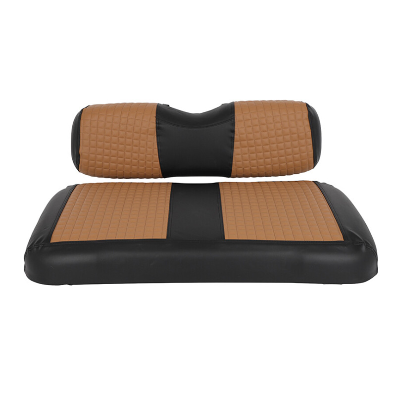 Capa de assento para carrinho de golfe com costura em diamante preto e branco para Club Car