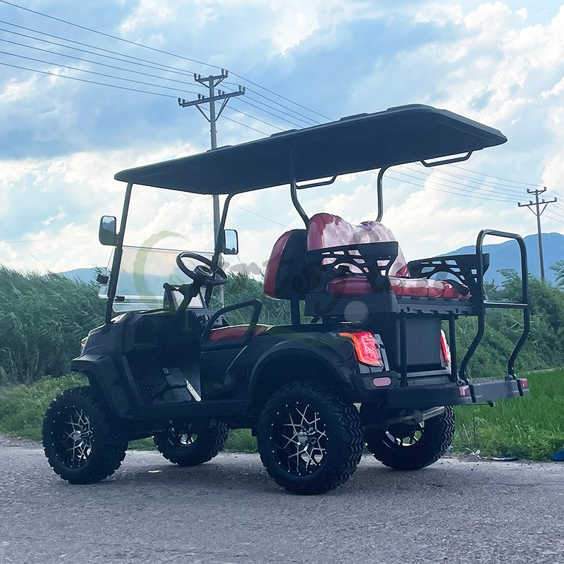 Novo Design Carrinho de Utilidade a Gasolina 6 Passageiros Carrinho de Golfe 300cc Elevado 6 Lugares Carrinho de Golfe a Gasolina