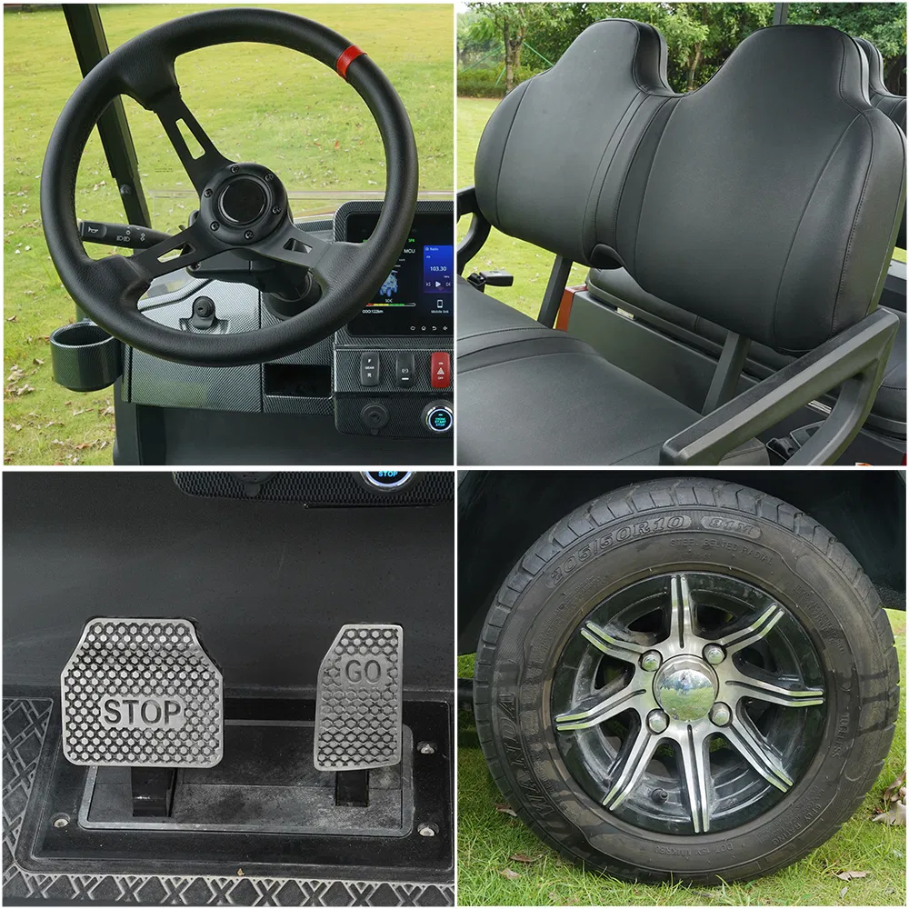 48V Carrinho de Golfe Elétrico com 4 Assentos e 100km Alcance Perfeito para Uso em Resort e Hotel