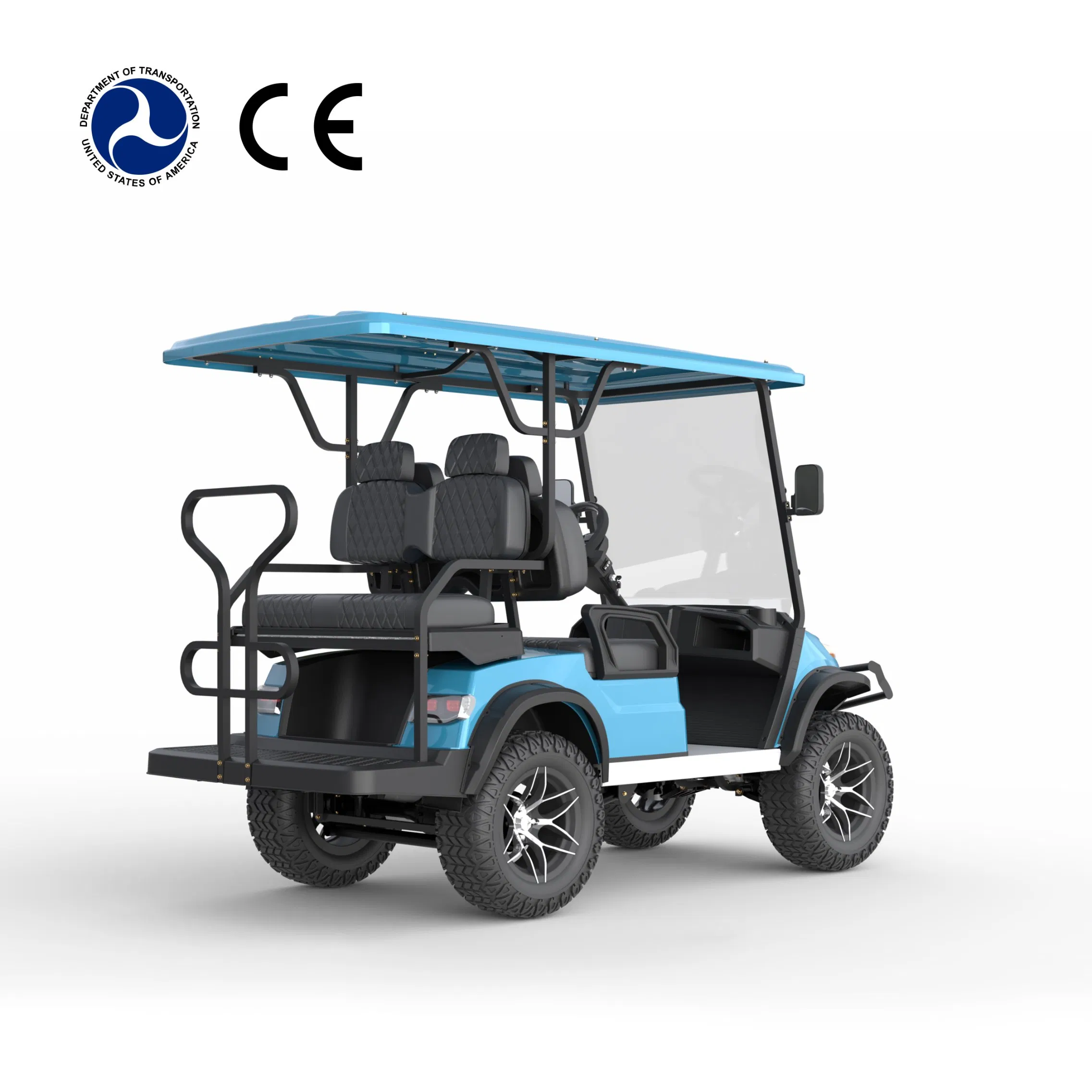 Mini Elétrico 4 Assentos off Road Gol Car Bateria de Lítio Carro Elétrico de Golfe 72V Carros de Golfe de Luxo Baratos Dirigíveis Mini Carro de Golfe para EUA UE