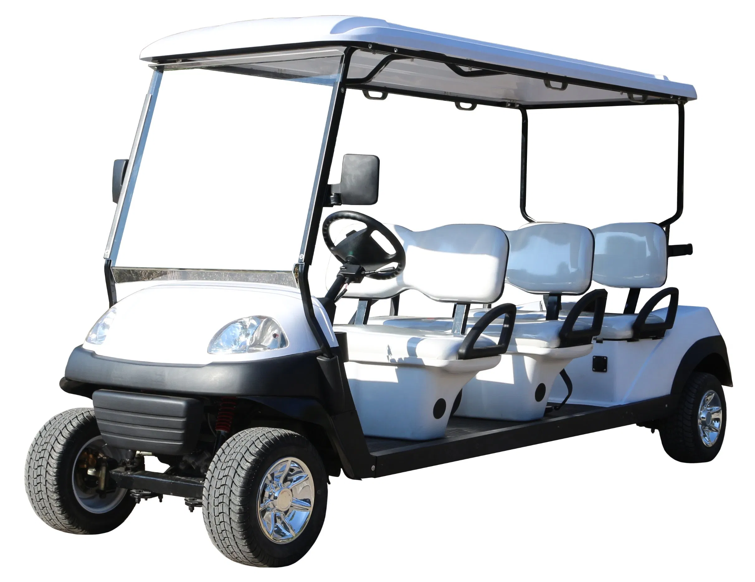 Carrinho de Golfe Branco Espaçoso 4-Passenger para Uso em Resort e Golfe