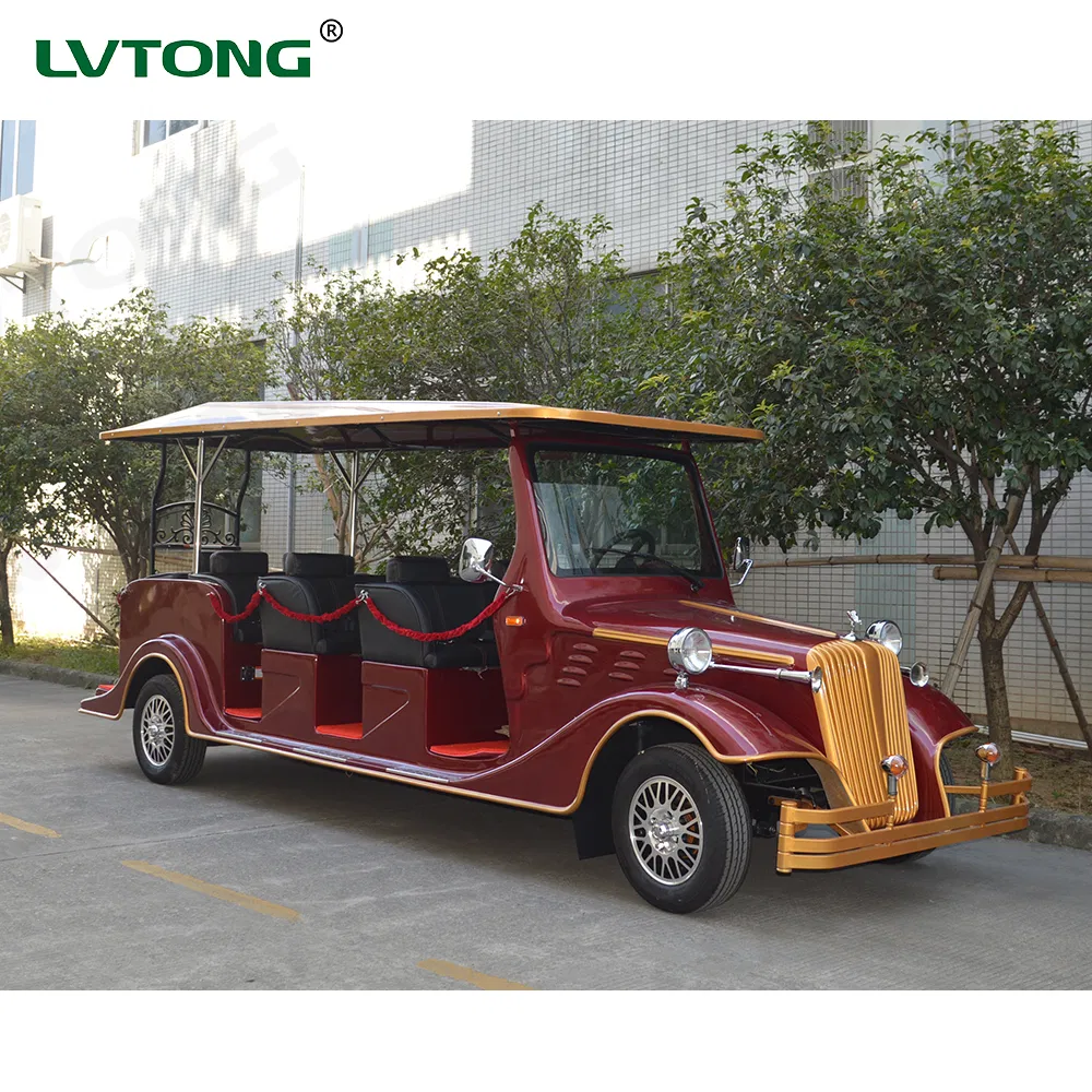 Lvtong 48V5kw Luxo 8-Seater com Assentos de Couro Elétrico Carrinho de Golfe Vintage