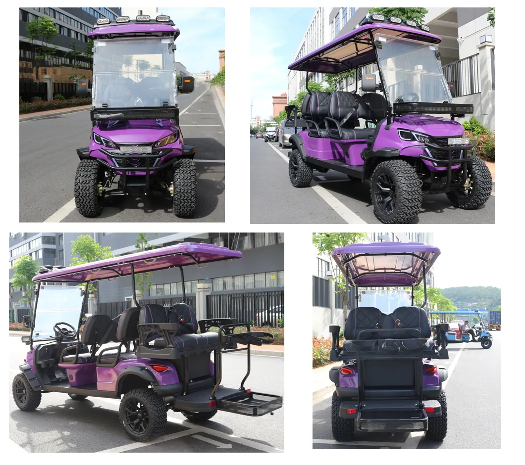 Hotel Praia Luxo 4 Passageiro Carrinho de Golfe Bateria de Lítio Club Car 4 Rodas Carrinho de Golfe Elétrico