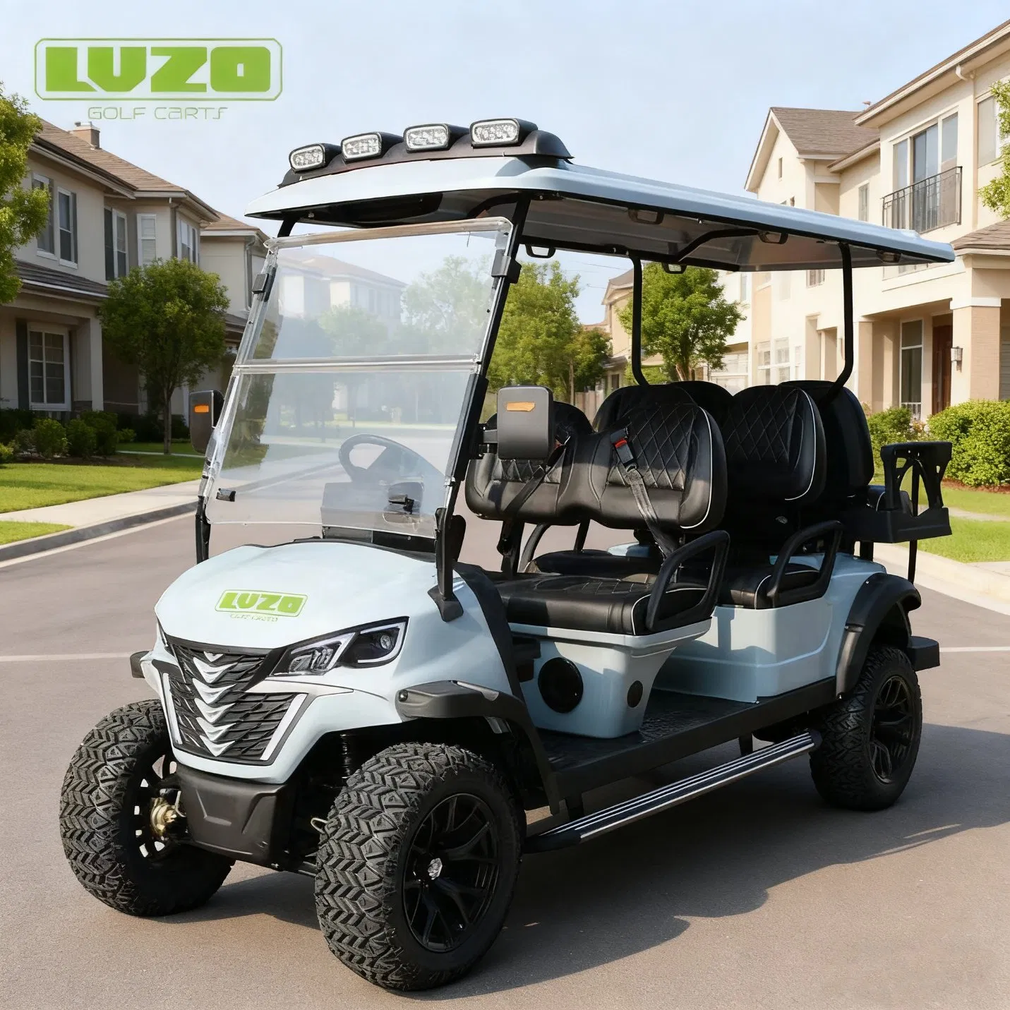 Carrinho de Golfe Elétrico Pesado Lvzo com Suporte de Carga - Ideal para Uso Comercial e em Resorts
