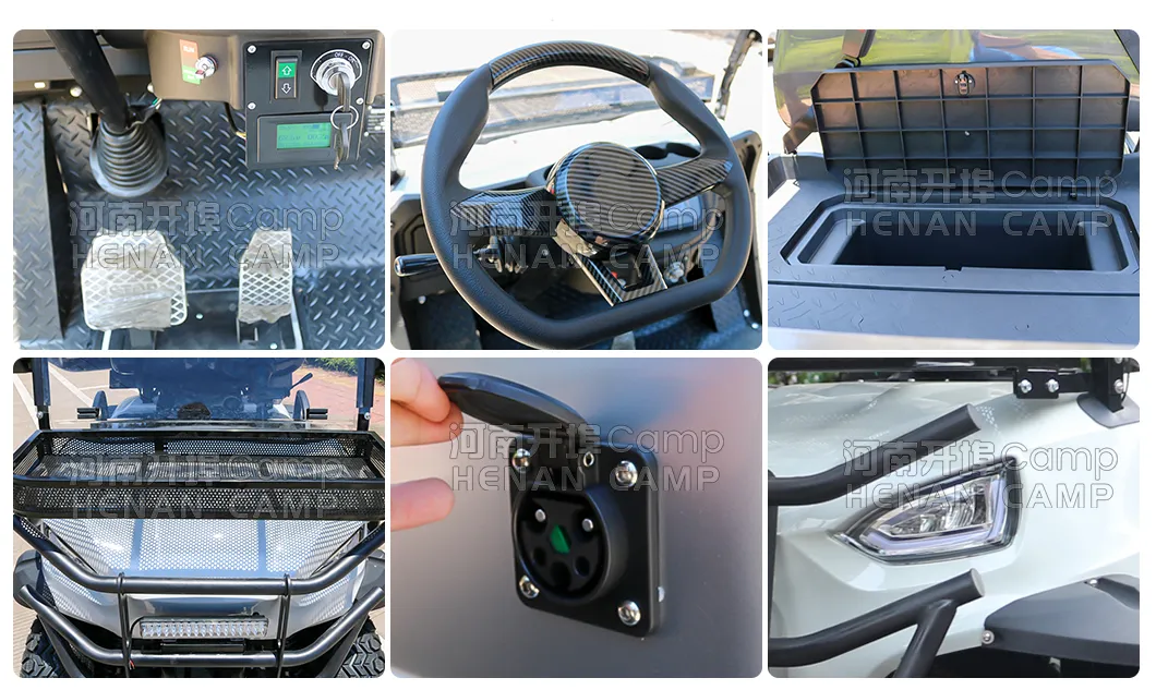 Carrinho de Golfe Legal na Rua 4 Lugares Carro de Passeio com Bateria de Lítio Buggy Off-Road a Gasolina