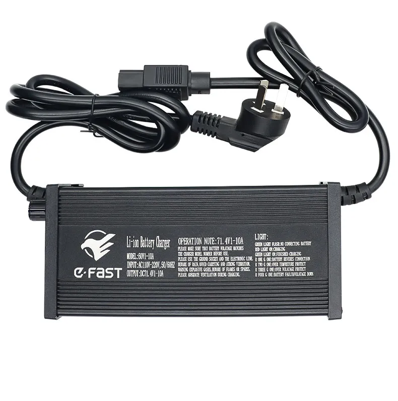 Carregador Automático de Bateria para Triciclo Elétrico de Lítio e Carro de Golfe 36V 48V 60V 72V Carregador de Bateria para Bateria de Lítio