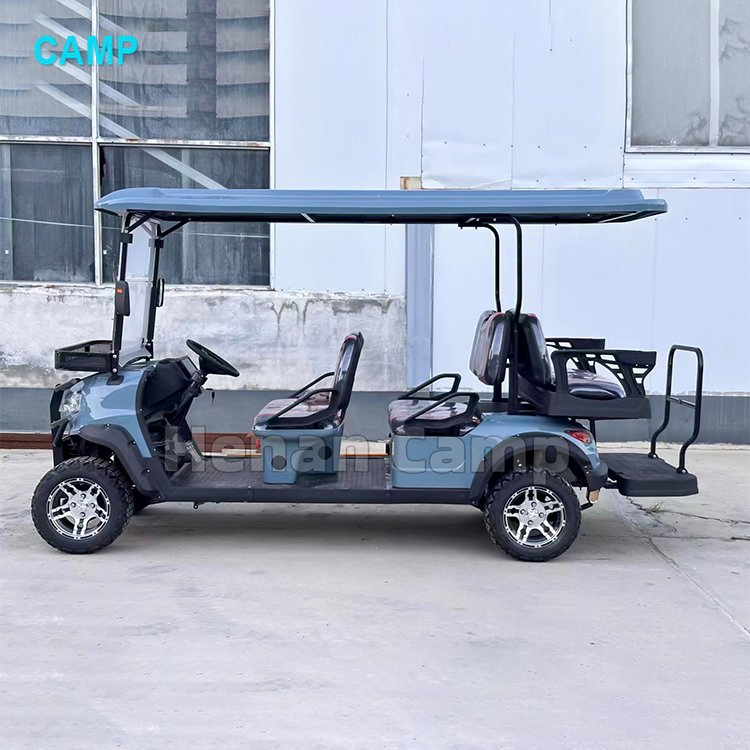 Alta Qualidade 72V Lítio 6 Assento Carrinho de Golfe Elétrico Movido a Gasolina Elevado 4+2 Passageiro Gasolina Carrinho de Golfe