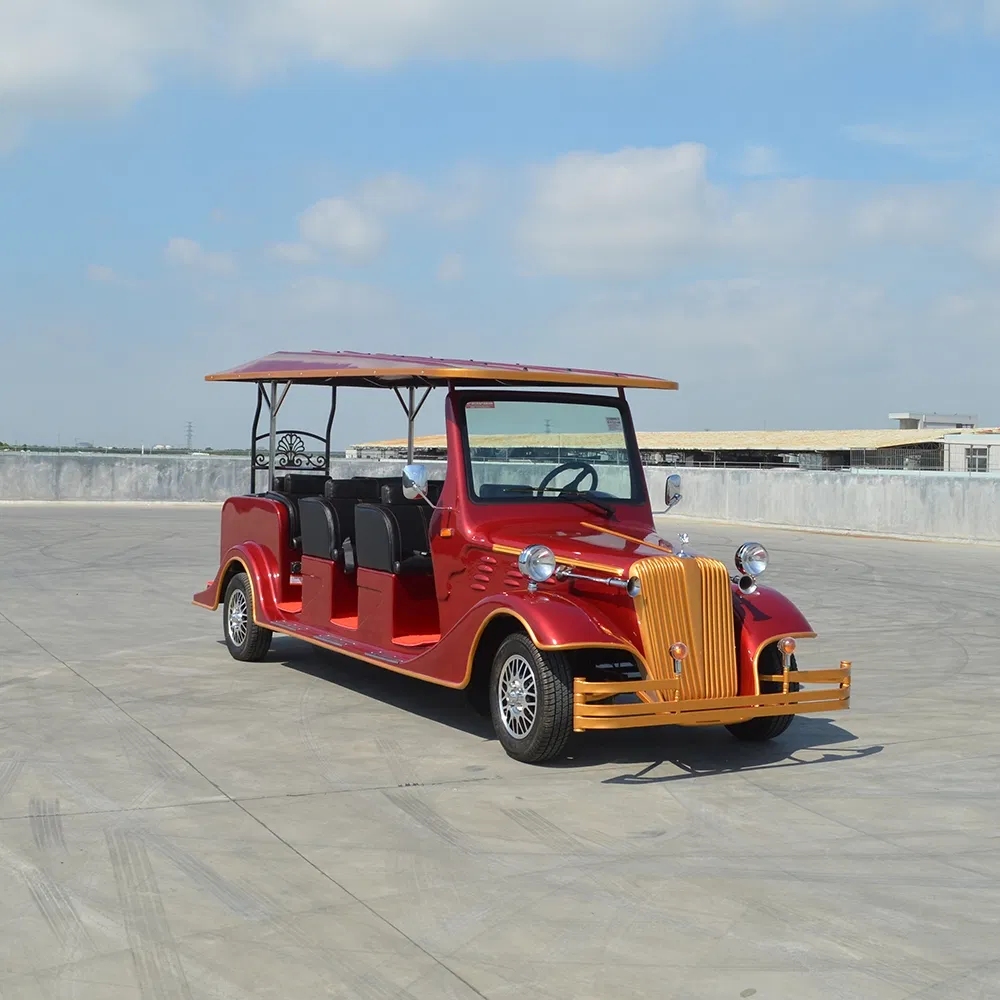 Luxo 8-Seater com Assentos de Couro Elétrico Carrinho de Golfe Vintage