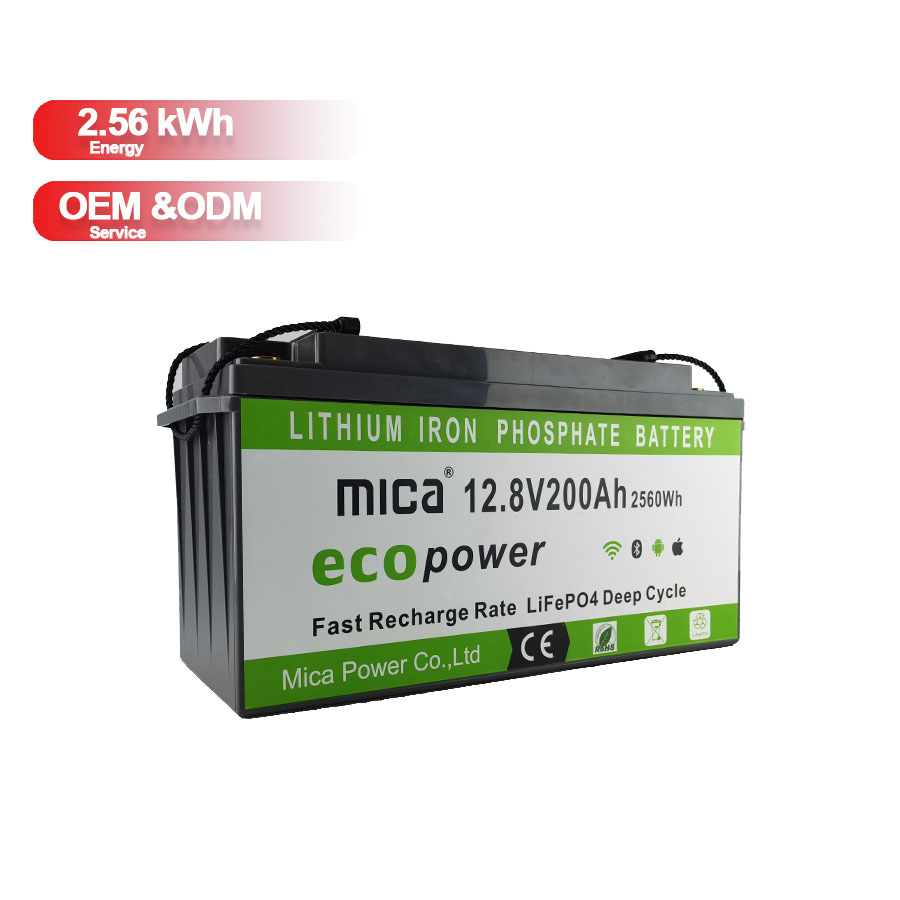 Fábrica 12V 200ah Lítio LiFePO4 Substituição da Bateria de Chumbo Ácido 200ah 2.56kwh Bateria para Carrinho de Golfe Iate Barco RV Armazenamento de Energia Solar com CE Un38.3