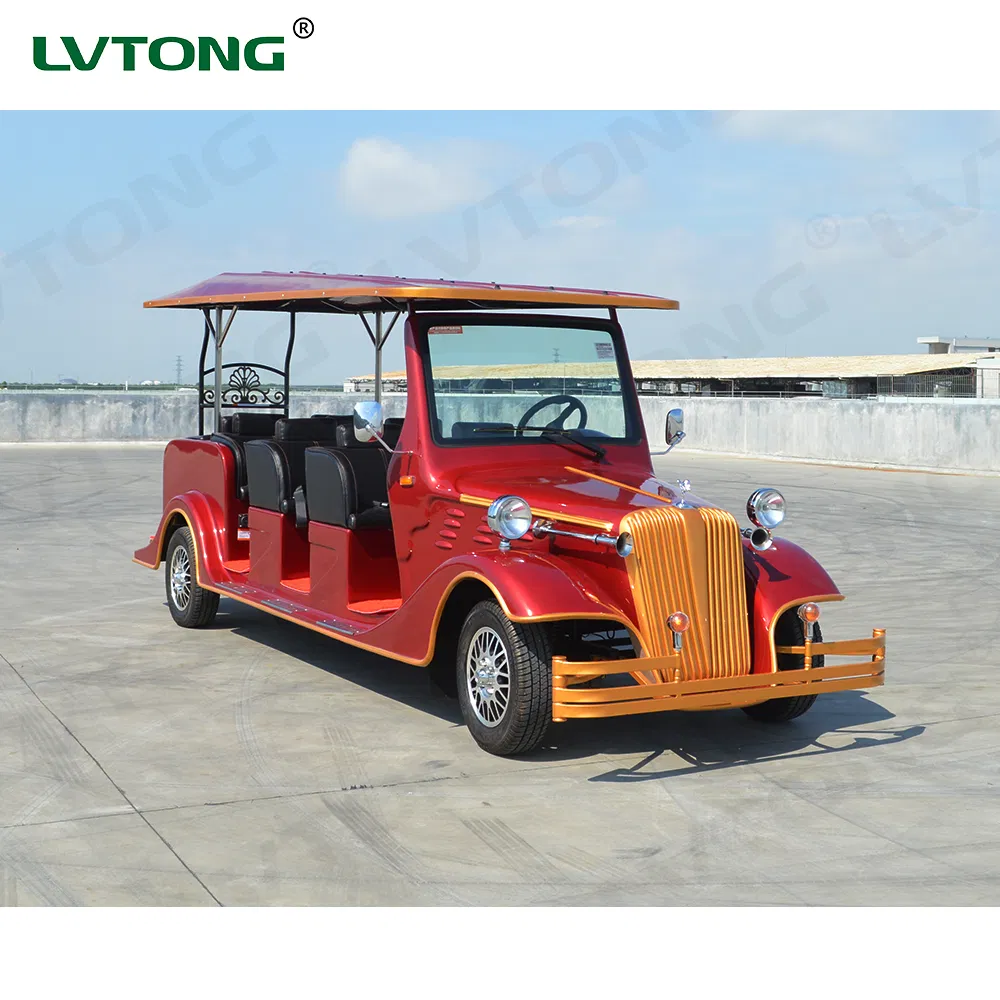 Lvtong 48V5kw Luxo 8-Seater com Assentos de Couro Elétrico Carrinho de Golfe Vintage