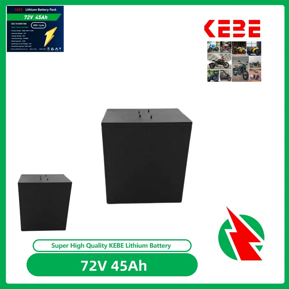 Kebe OEM LiFePO4 Pacote de Baterias de Íon de Lítio para Scooter, Bicicleta Elétrica, Bateria de Motocicleta Elétrica