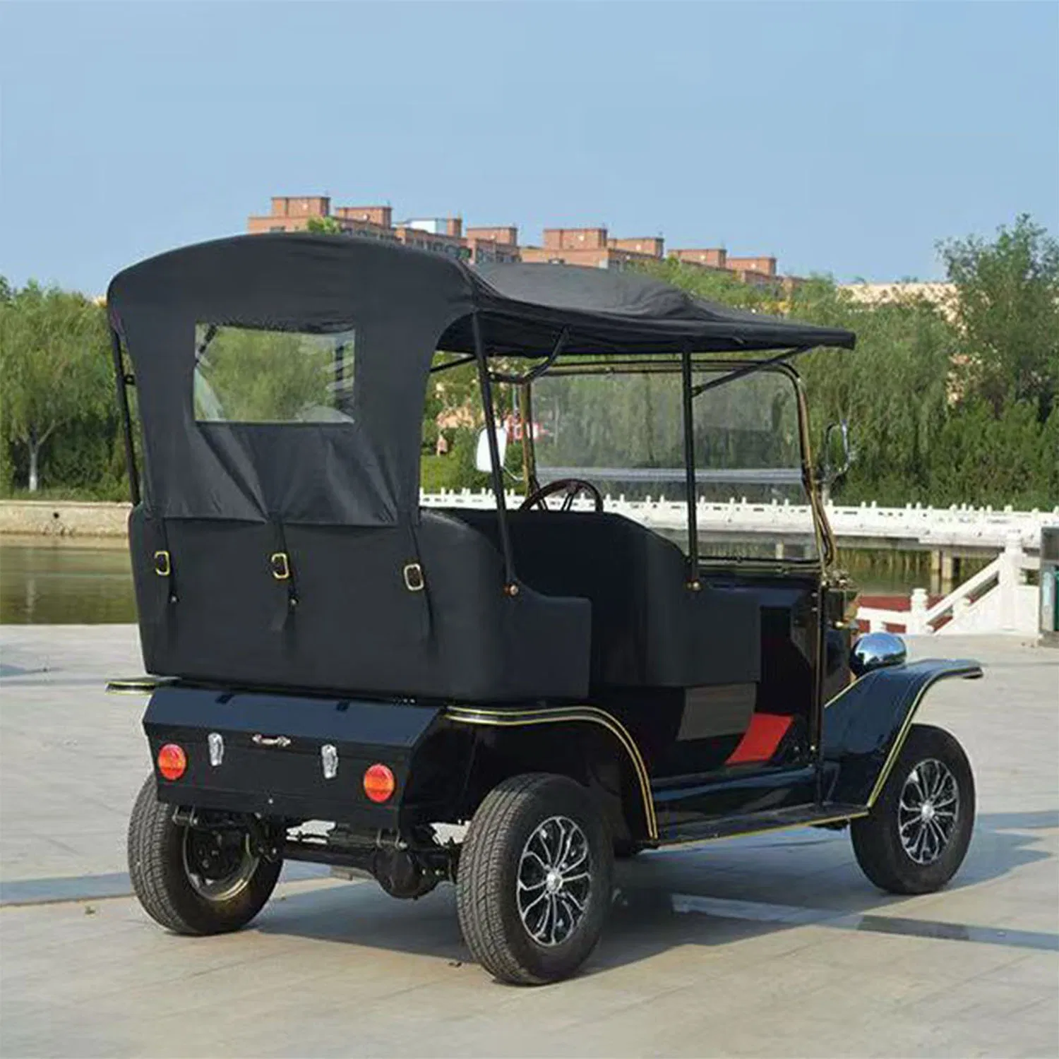 Acessórios Vintage para Carro Moderno Elegante Preto 5 Passageiro Clássico Carrinho de Golfe