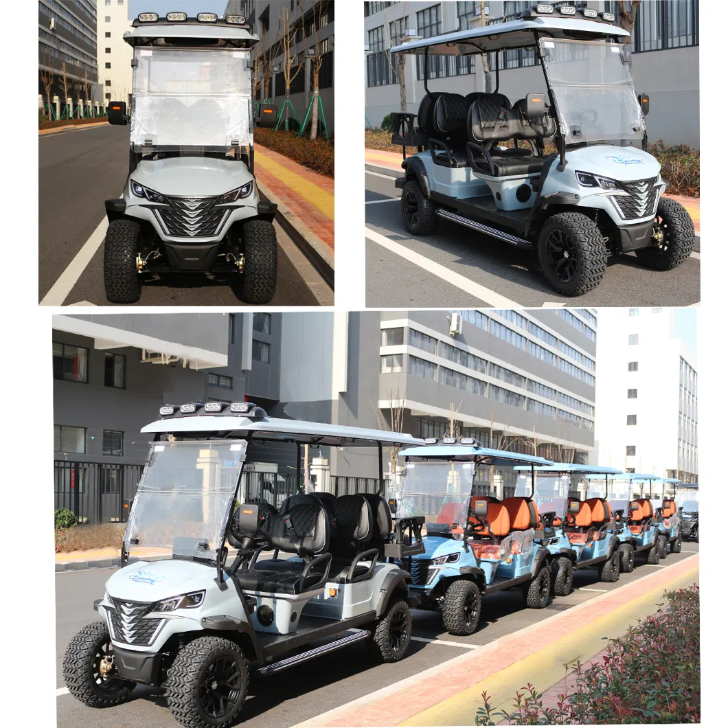 Hotel Praia Luxo 4 Passageiro Carrinho de Golfe Bateria de Lítio Club Car 4 Rodas Carrinho de Golfe Elétrico