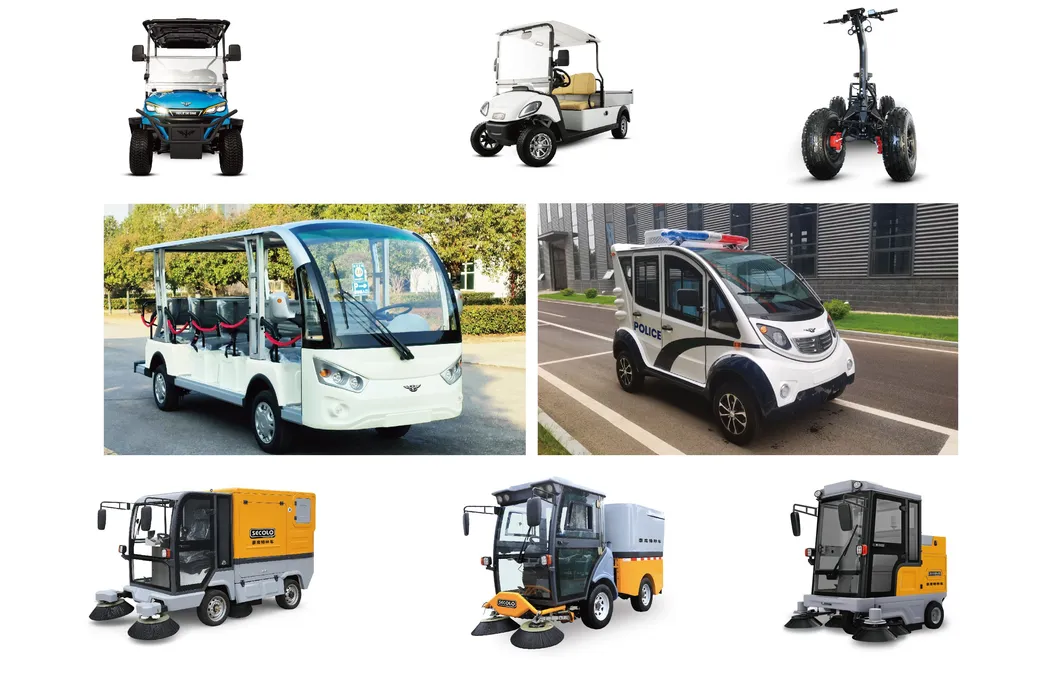 Estoque de veículos utilitários elétricos prontos para envio