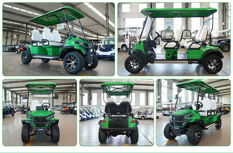 4 Carrinho de Golfe Elétrico de Luxo 72V Buggy de Golfe 4 Passageiro Aprovado CE 4 Buggy de Golfe com Rodas