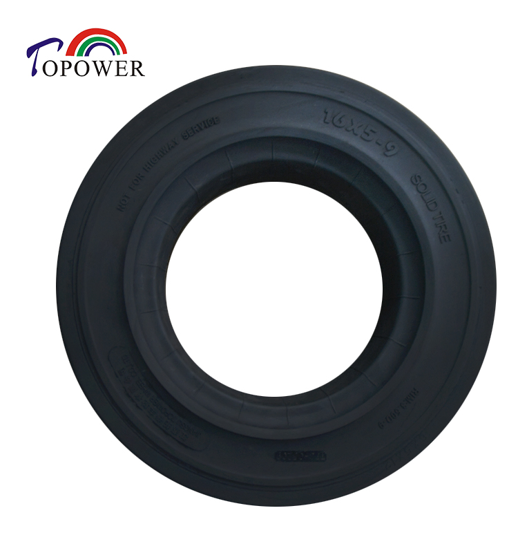 16X5-9 Pequeno Reboque Elétrico Plataforma Pneus Sólidos para Carrinho de Golfe Pneus de Borracha