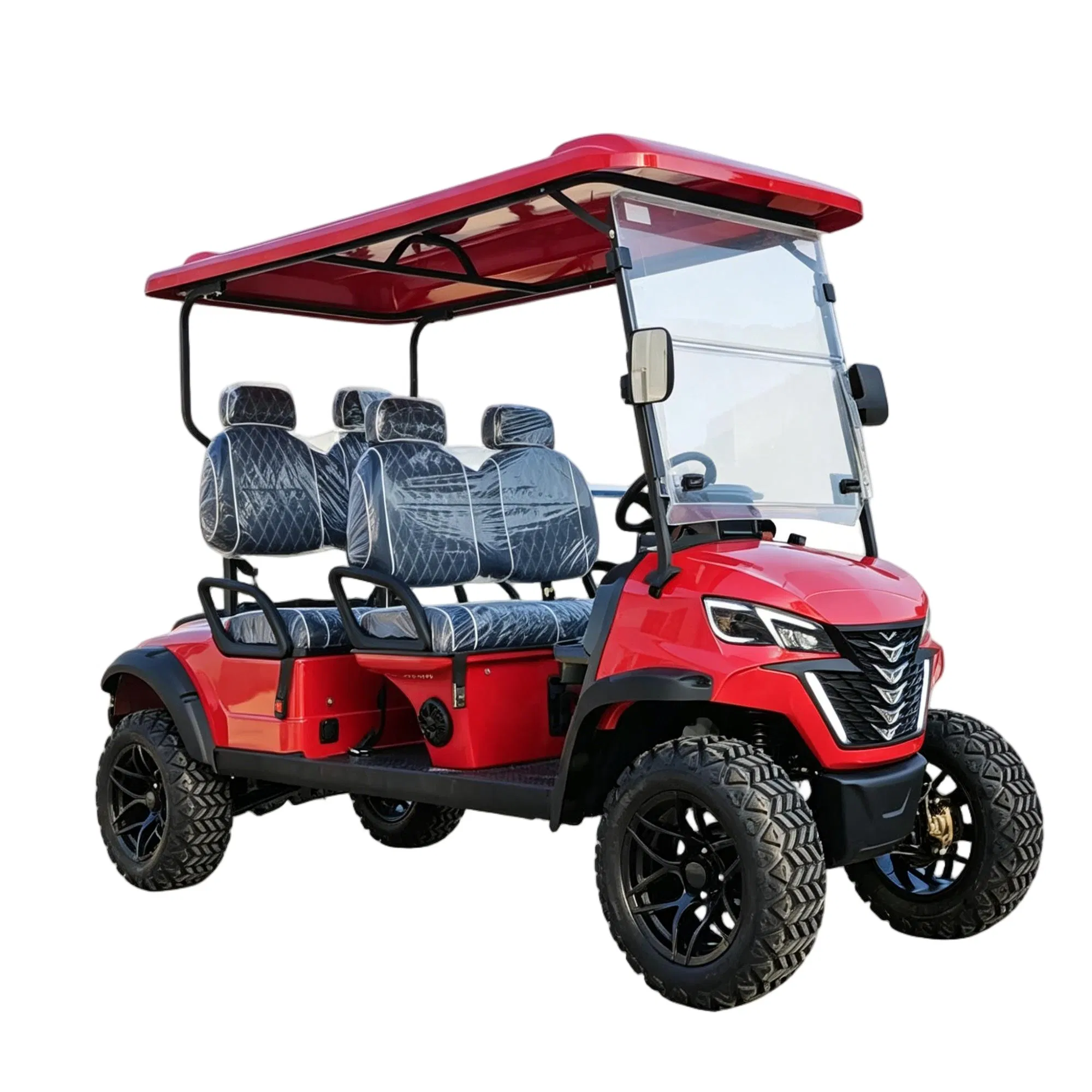 Carrinho de Golfe Elétrico Confortável 4-Person Cores e Acessórios Personalizáveis - Ande com Relaxamento