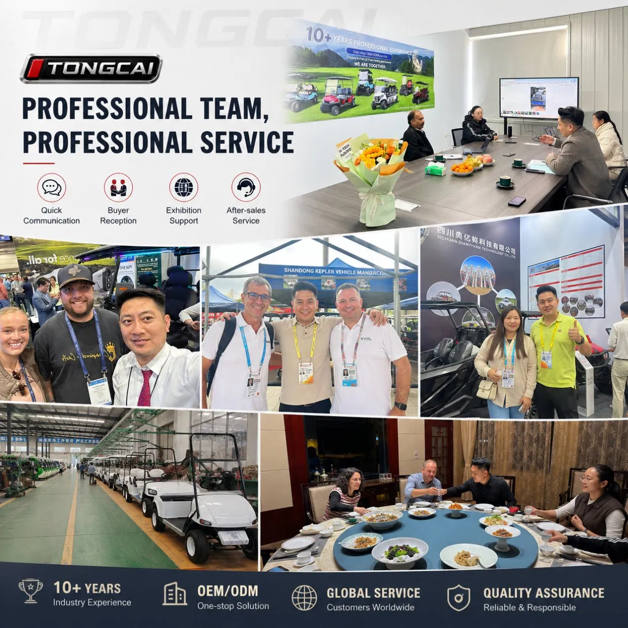 Transporte Turístico Personalizável de Alto Desempenho para Exterior Tongcai &amp; Kepler 100km Distância de Condução Estendida Durável Conforto Carrinho de Golfe Elétrico para Seis Passageiros