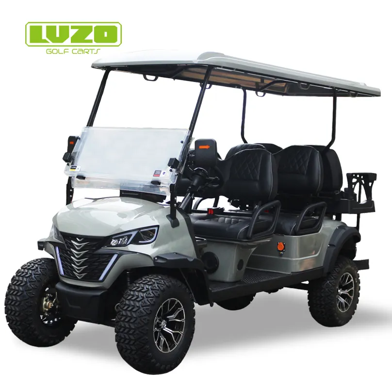 Detalhe do carrinho de golfe elétrico dianteiro