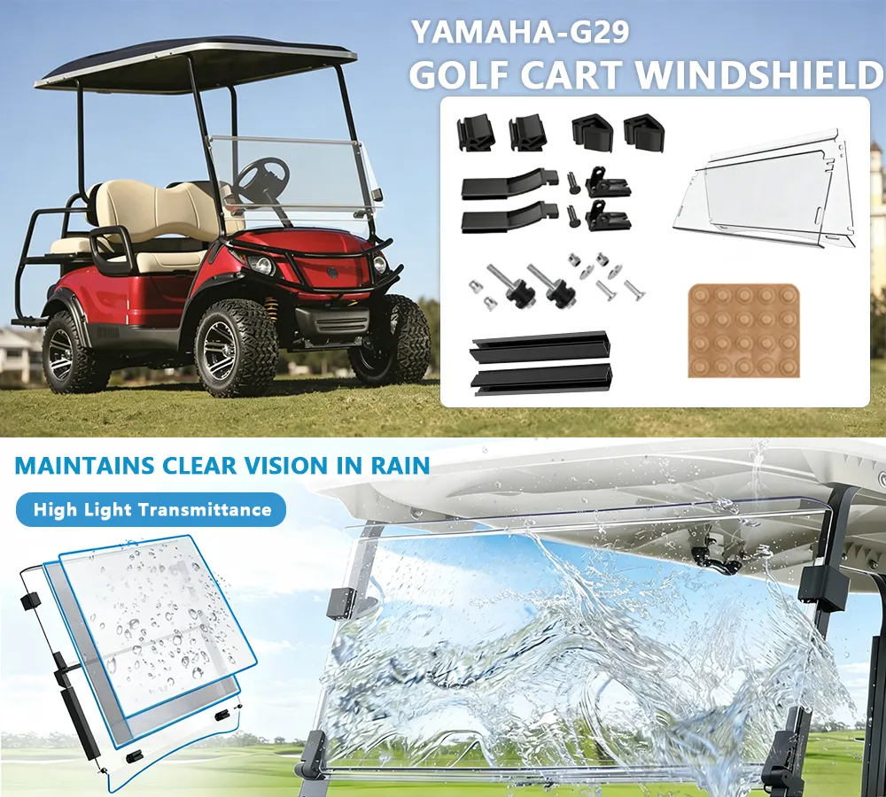 Parabrisa de Policarbonato Resistente a Arranhões para GOLF CART YAMAHA G29
