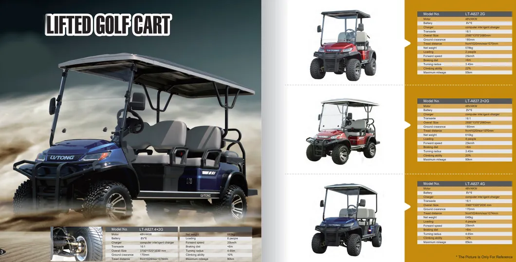 Confortável Chinelos de Dedo Banco Traseiro Preço Competitivo Legal na Rua Passeio Turístico Buggy de Golfe (LT-A827.2+2G)