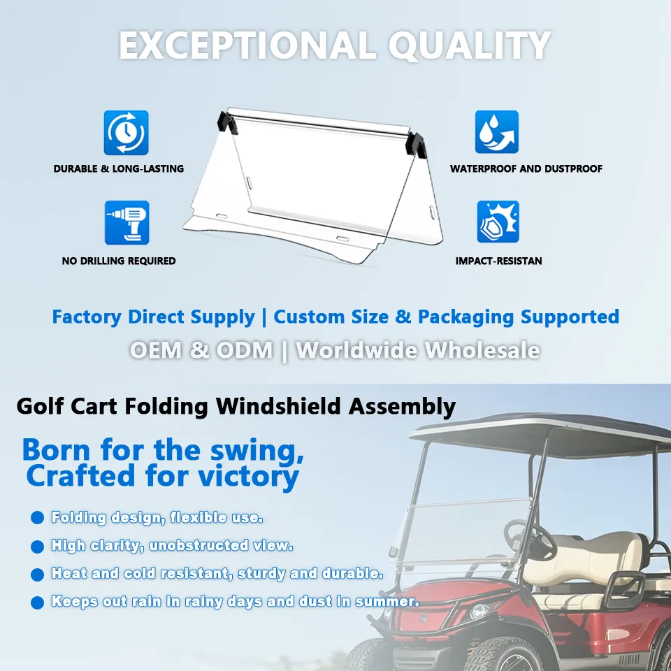 Parabrisa de Policarbonato Resistente a Arranhões para GOLF CART YAMAHA G29