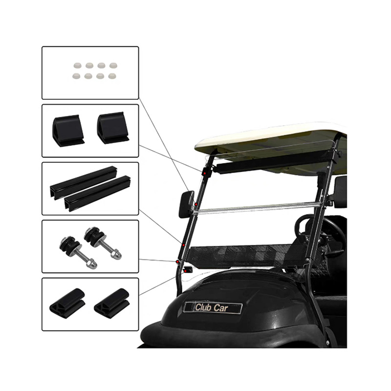 Peça de Carro Clube Carrinho de Golfe Substituição de Para-brisa Tinto Resistente a UV PC Clipes de Borracha para Para-brisa