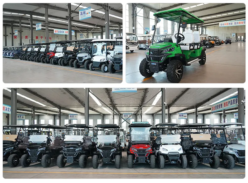 4 Carrinho de Golfe Elétrico de Luxo 72V Buggy de Golfe 4 Passageiro Aprovado CE 4 Buggy de Golfe com Rodas