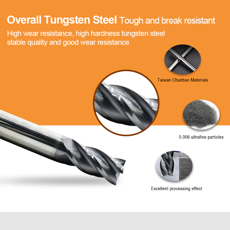 Alloy Carbide End Mill For Steel 4 Flutes Tungsten Carbide Milling Cutter With Coating Cnc Machine Tool Cutting Tools