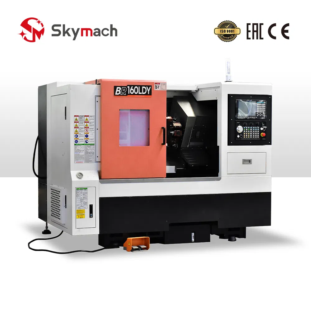 Aerospace-Grade Br160ldy CNC Lathe - Heavy Duty Slant Bed Design with Live Tooling for Precision Components