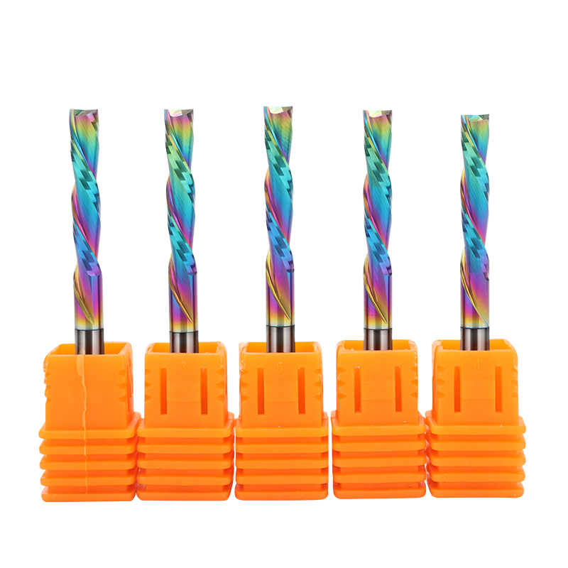 YINGBA Endmill Carbide Hrc55 2 Flute Down Cut Spiral End Mill Custom Cutting Tool Cnc End Mill Cnc End Mill Router Bits for Wood