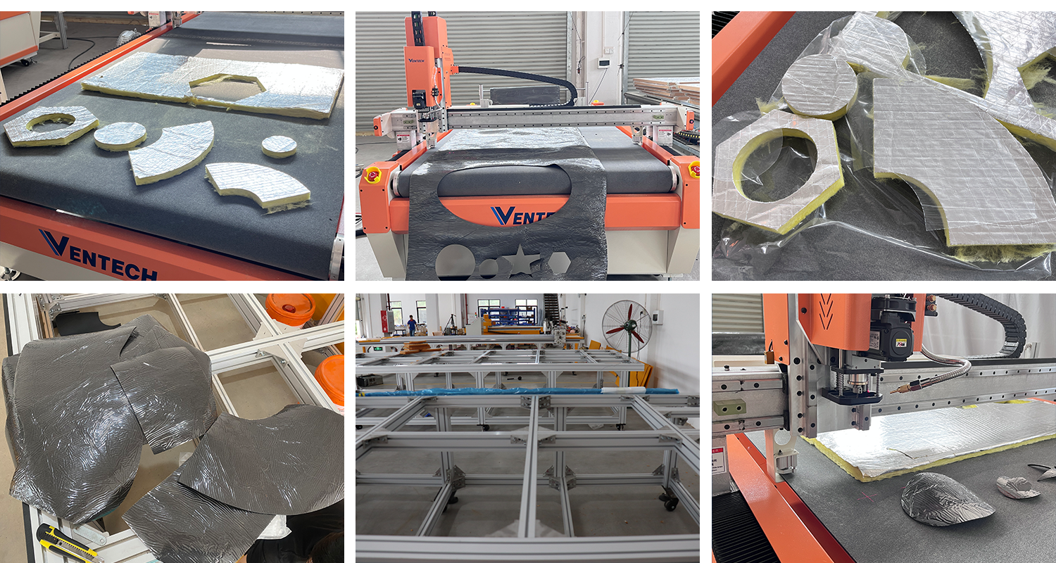 Ventech HVAC Rubber Insulation Blade Cutting Air Conditioning GI Duct Foam Gasket Cutting Machine