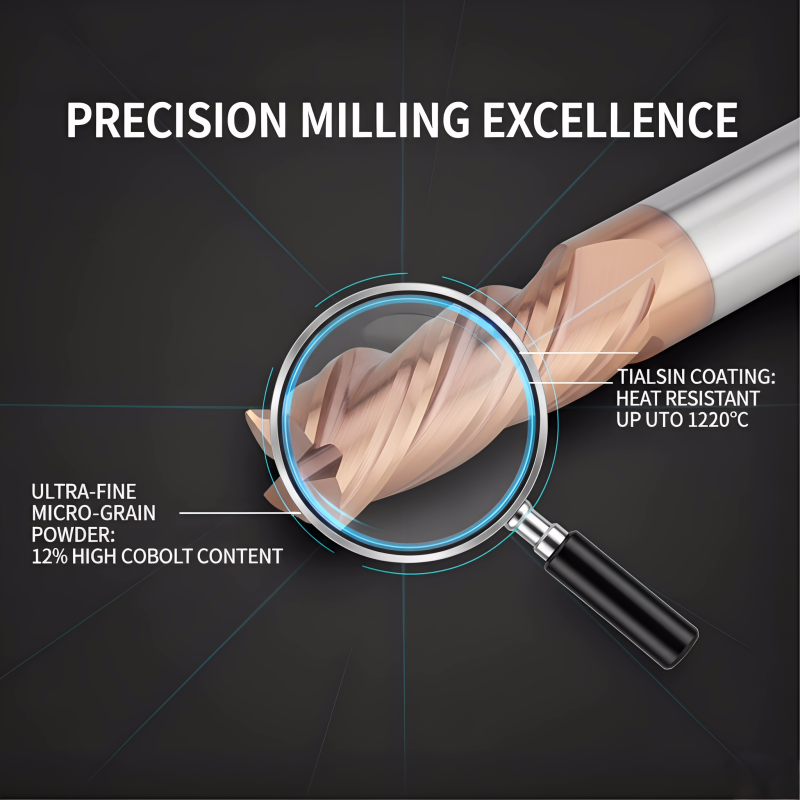 4-edge Tungsten Carbide Cnc square End Mill High Temperature Alloy Milling Cutter