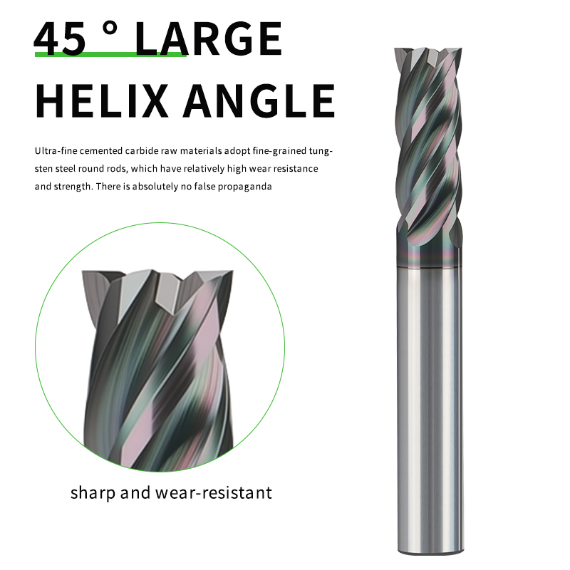 Multi-Functional AlCrN+ Coated Tungsten Carbide 4-Flute End Mill High-Efficiency CNC Cutting Tools ODM OEM Customizable