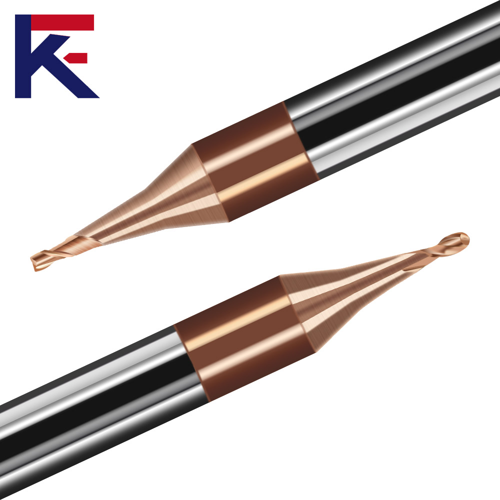 KF Customized 2 Flute Micro Ball Nose End Mills 55HRC Carbide Milling Cutter for CNC Machines with ODM/OEM Support