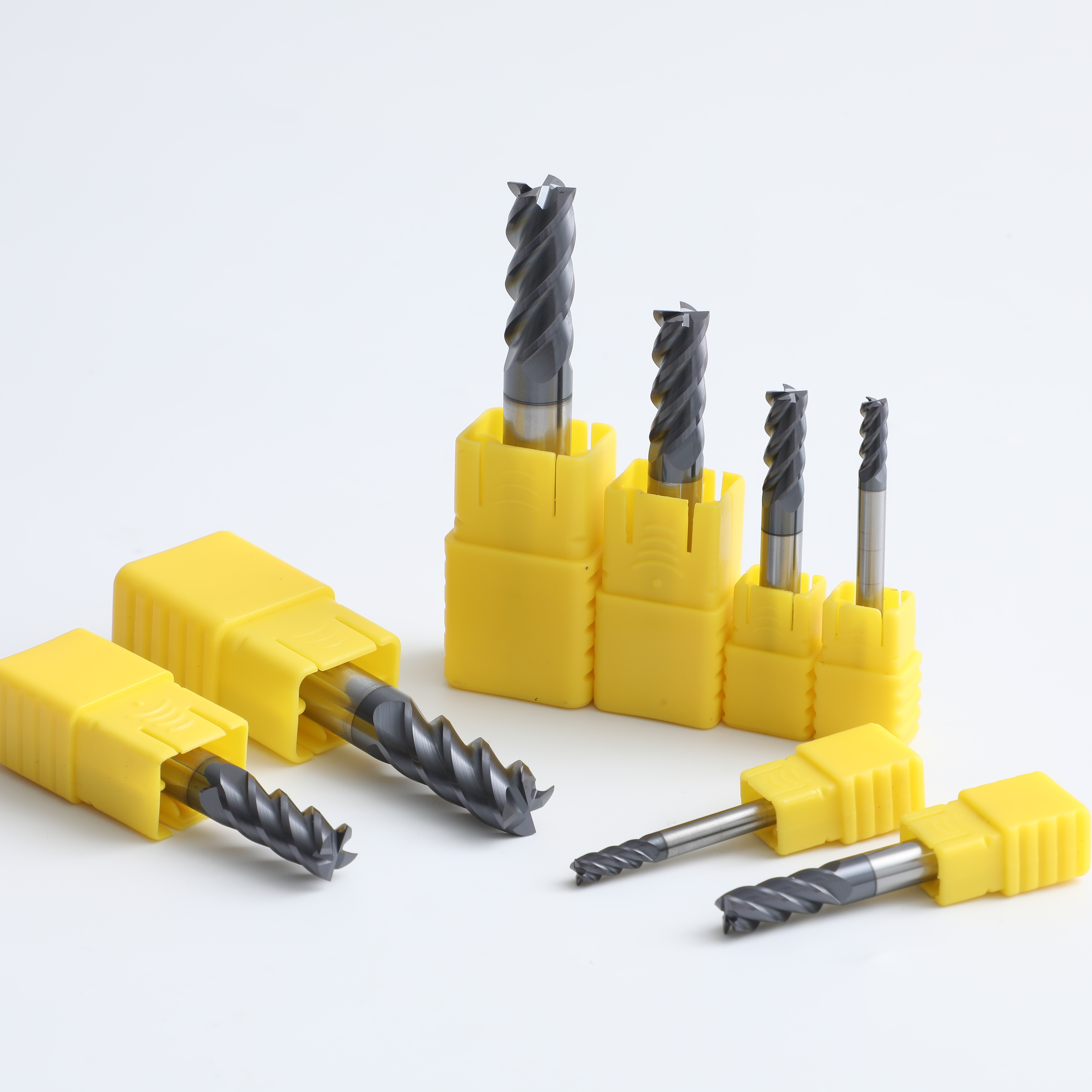 Precision CNC Cutting Tools HRC60 4 Flute Carbide End Mill Carbide End Mill Set