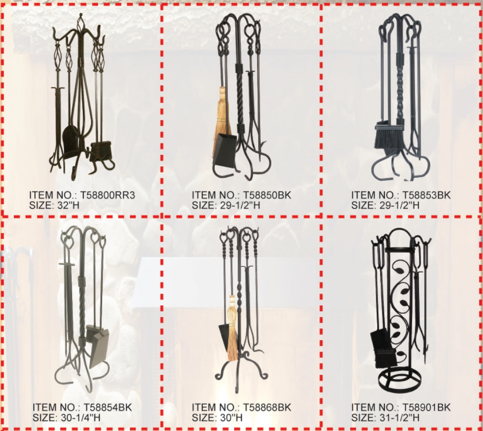 Fireplace Cleaning Tool, Iron Fire Tongs, Ash Shovel, Firewood Rack Set, Stove Accessories, Fireplace Screen