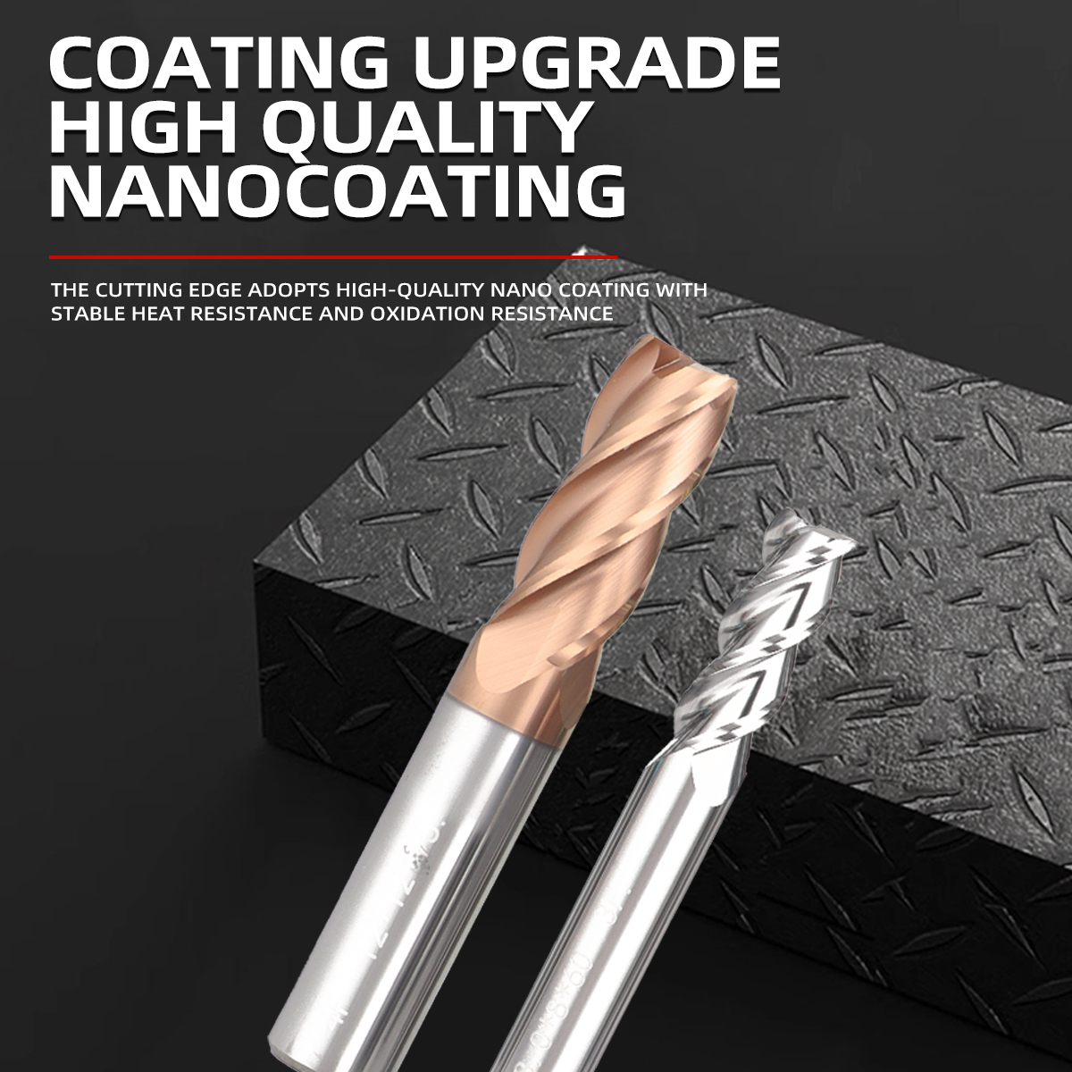 For DESKAR Customizable 4-Flute Tungsten Steel End Mill Cutting Tool CNC Carbide Endmill Cutter Flat Cutting Feature OEM Support