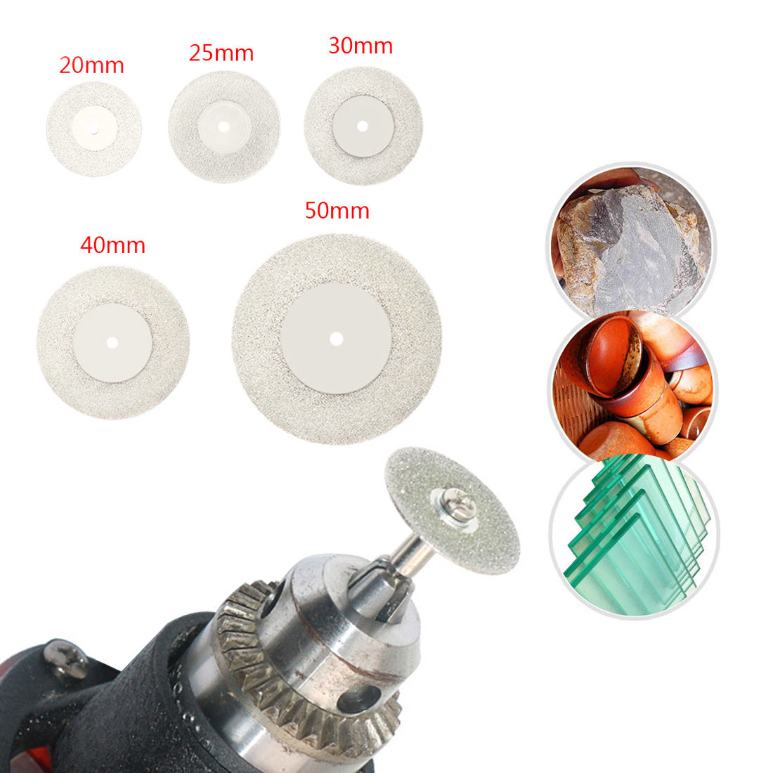 Diamond Coated Cutting Wheel Rotary Blade Cut-Off Disc Mini Diamond Stone Cutting Disc