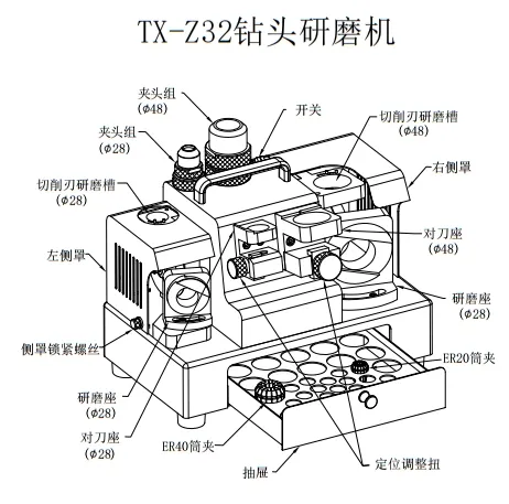 High-Performance Z32 Drill Bit Re-Sharpening Tool for Precision Drilling sharpener grinder machine