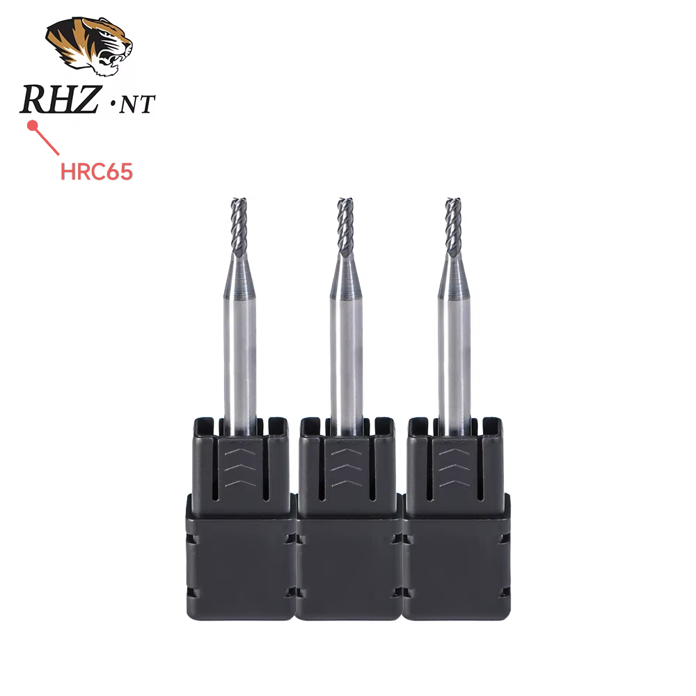 High Precision Hardness 65 4 Flute Carbide Milling Cutter TiAlN CrAlN Coating D2MM 4MM 8MM CNC Heat Resistant OEM ODM