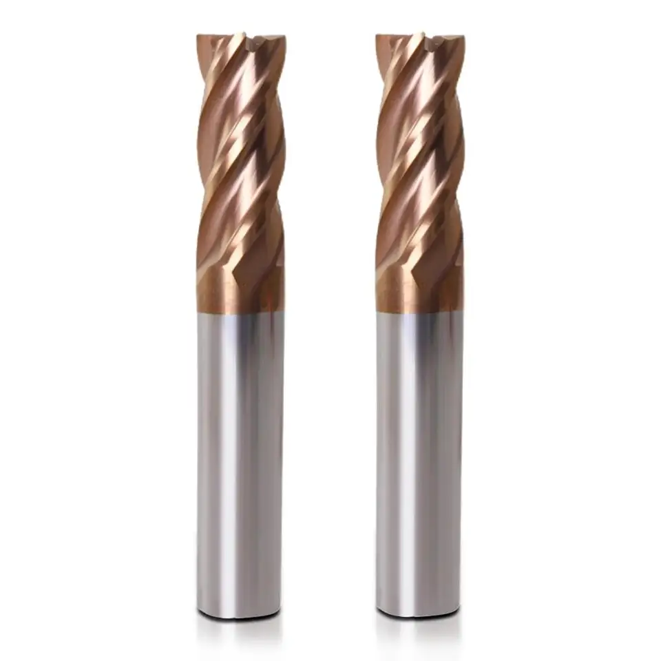 4 Flutes Carbide End Mill HRC55 TiAlN Coated Tungsten Steel CNC Milling Cutter Solid Router Bits
