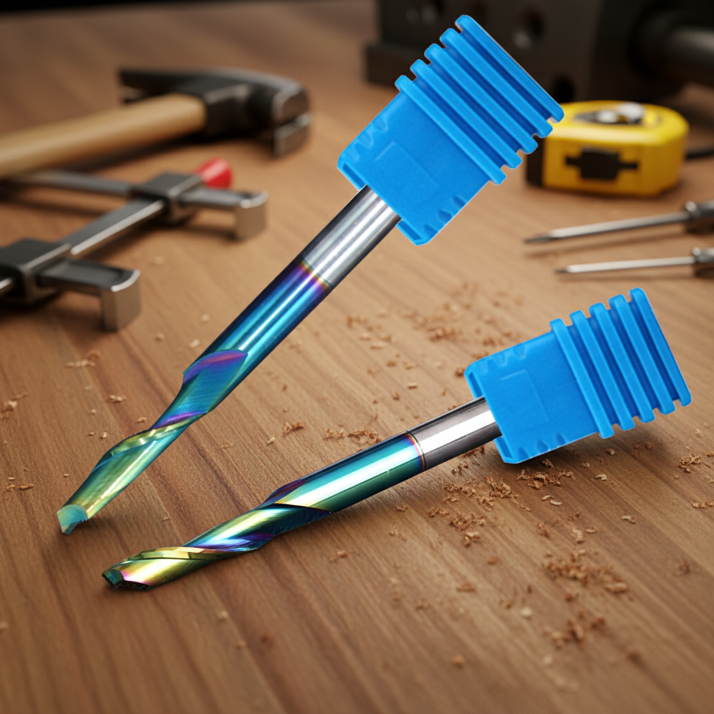 Hot Selling DLC Colorful Coating Single Flute End Mill Aluminum Milling Cutter Carbide Cnc Tool Alloy Cutting Router Bit