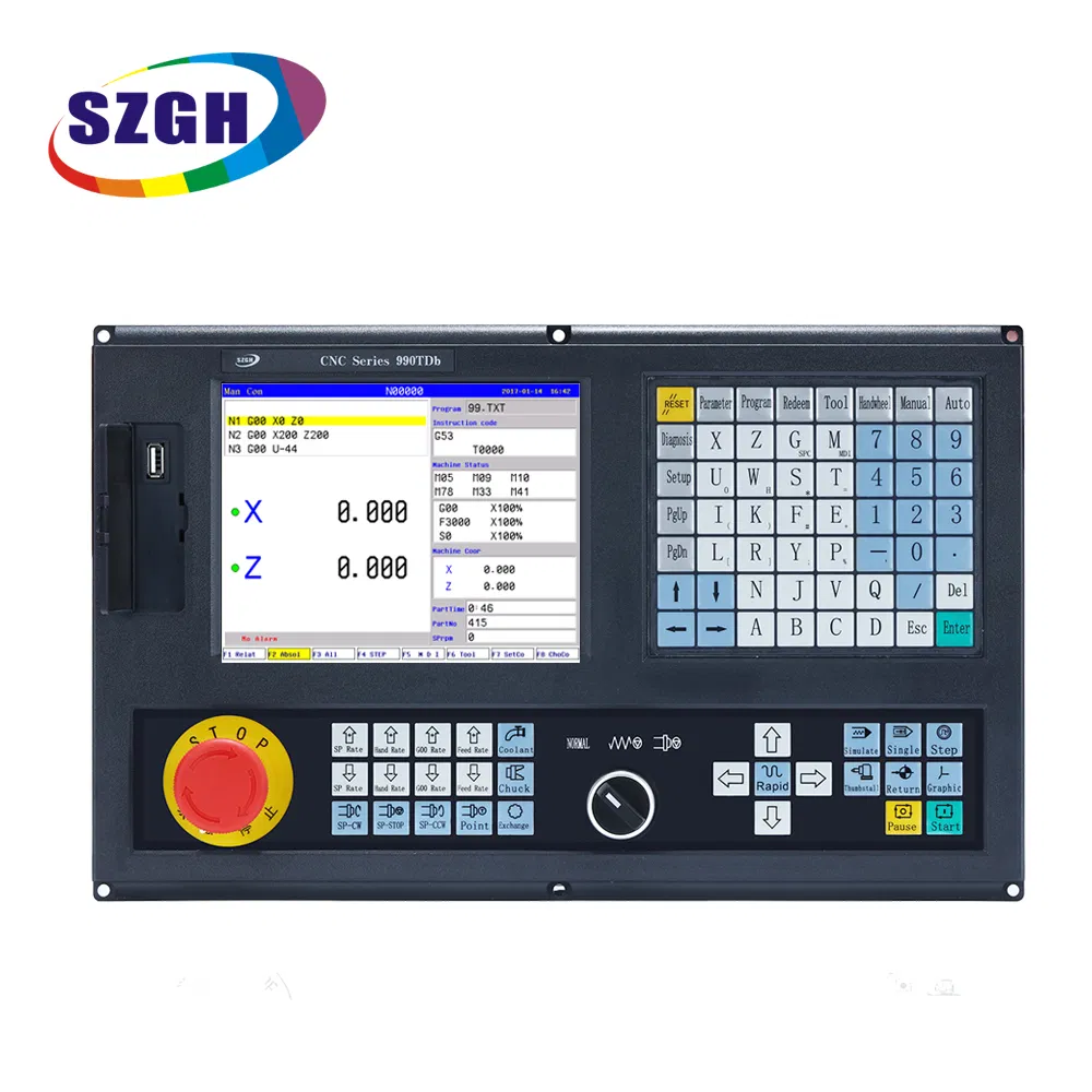 Cheap 2 Axis CNC Lathe Controller Lathe Turning Machine Two Axis Control Panel Complete Kit PLC System