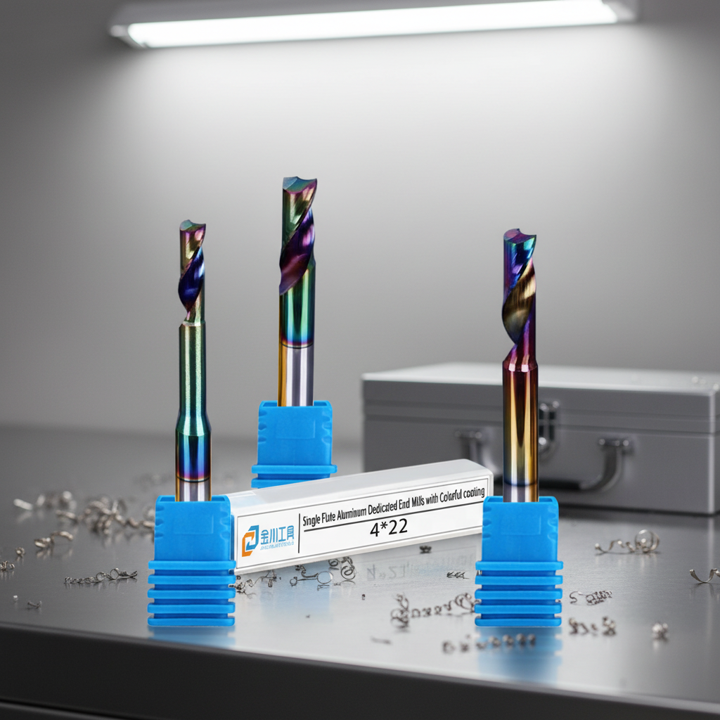 Hot Selling DLC Colorful Coating Single Flute End Mill Aluminum Milling Cutter Carbide Cnc Tool Alloy Cutting Router Bit