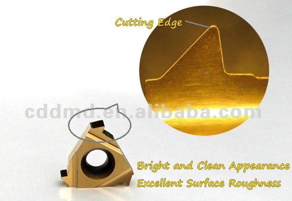 Chengdu Carbide Cutting Tools ISO Threading Inserts Tungsten Material TiN TiAlN Coating Stainless Steel Workpiece