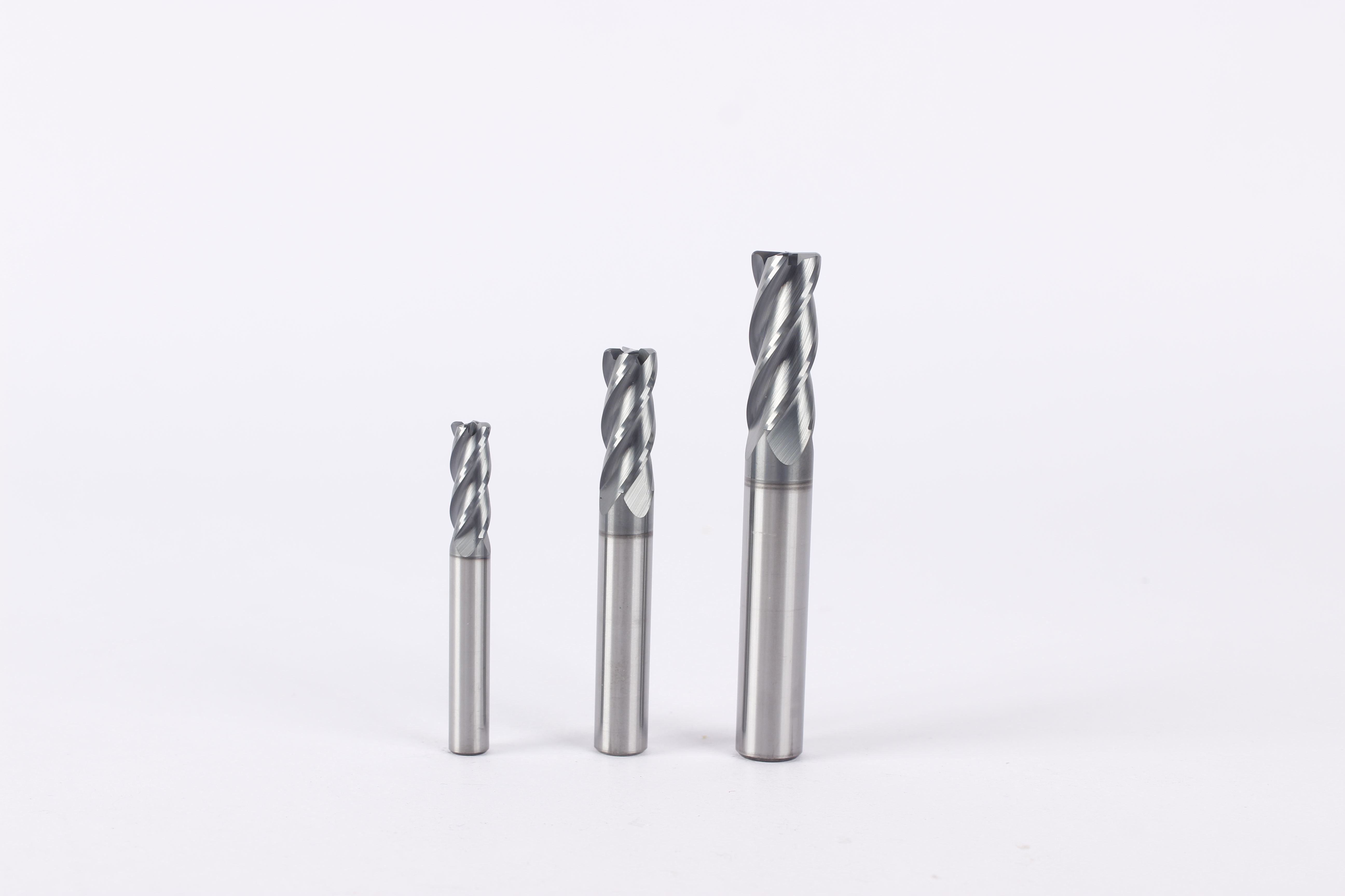 TiAlN Coated 4 Flute Corner Radius Carbide Milling Cutter, High Accuracy Roughing Tool for CNC Machining Center Metal Processing