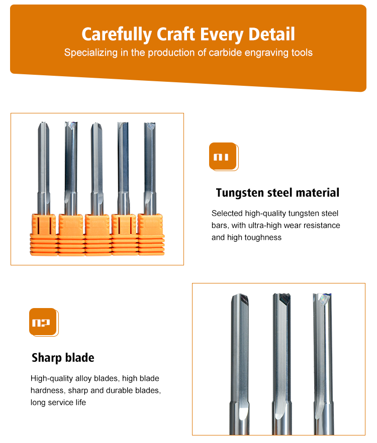 Double Flutes Straight Slot Cutter Details 3